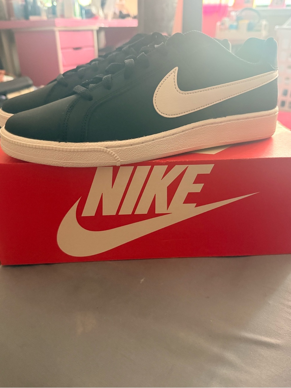 Nike women Black/White Court-Style Sneakers